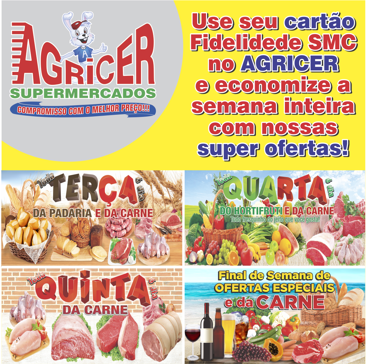 Agricer Supermercados - Cadastre-se em www.agricer.com.br #ClubeAgripontos