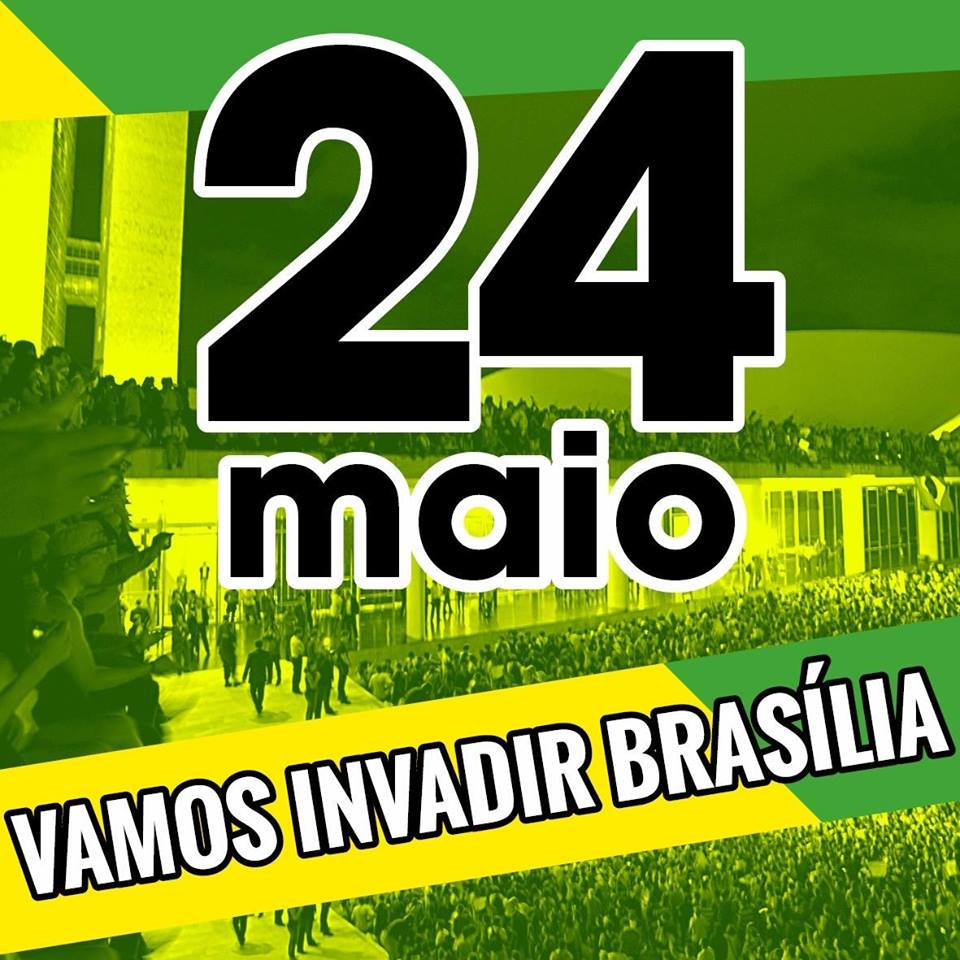 Trabalhadores ligados à Força Sindical do Paraná participam da manifestação nacional em Brasília nesta quarta (24)