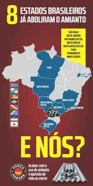 Deputados do Paraná votam hoje (20) regime de urgência para projeto que bane amianto do estado