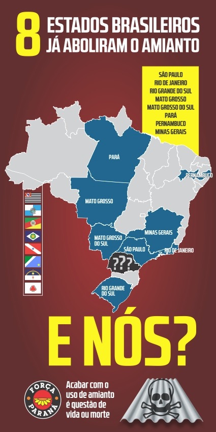 Deputados do Paraná votam nesta segunda (20) regime de urgência para projeto que bane amianto do estado