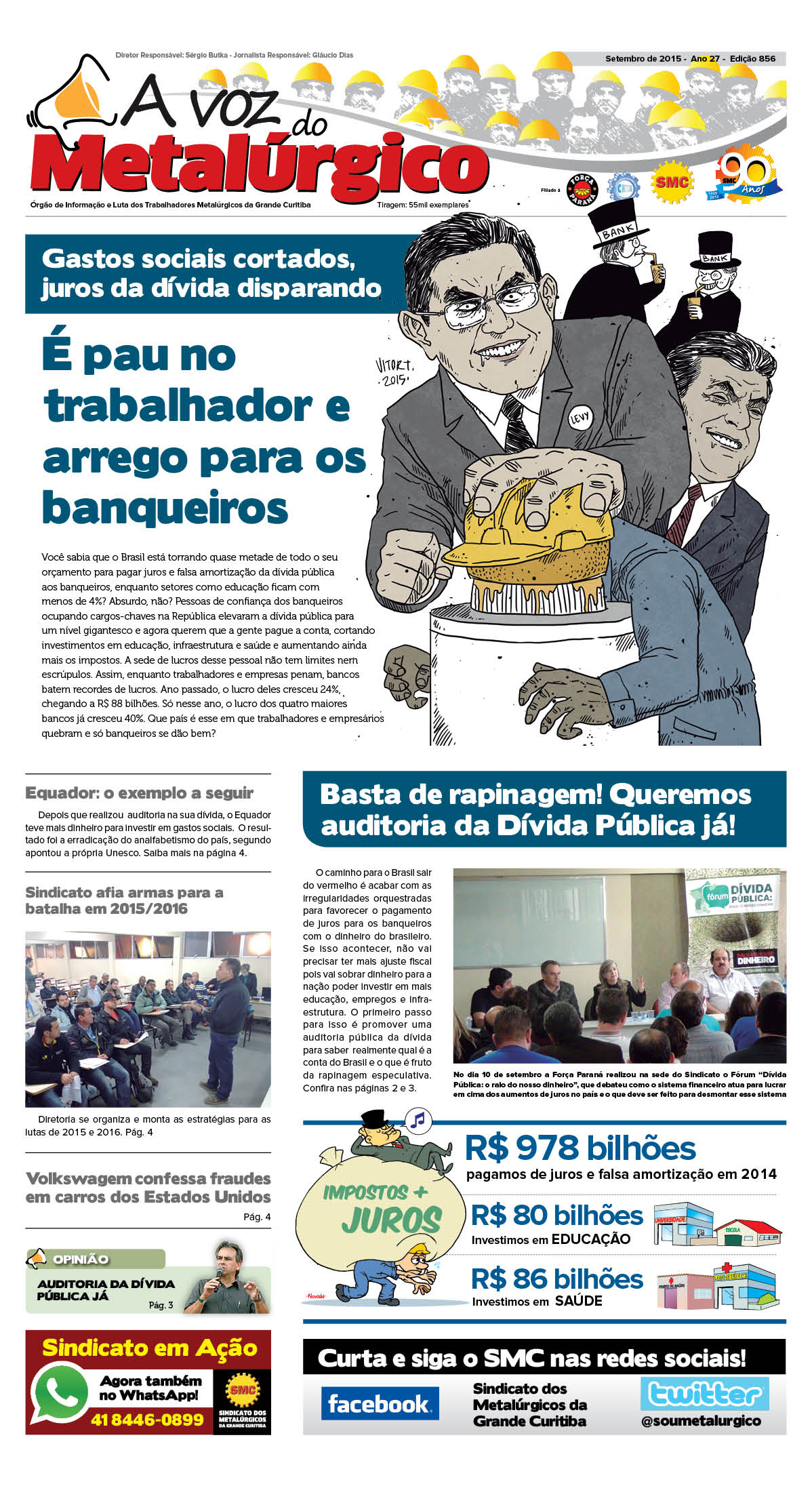 Confira a nova edição do jornal dos metalúrgicos da Grande Curitiba