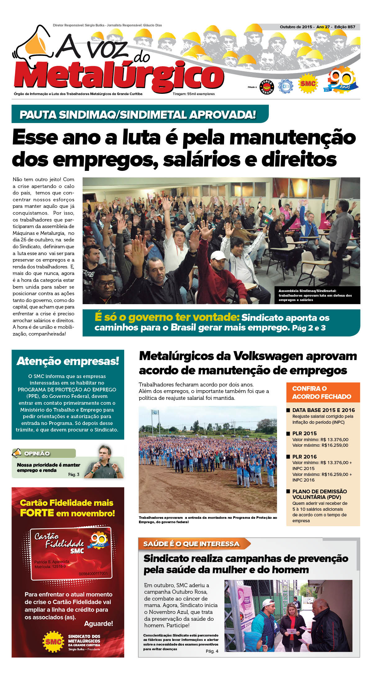 Confira a nova edição do jornal dos Metalúrgicos da Grande Curitiba