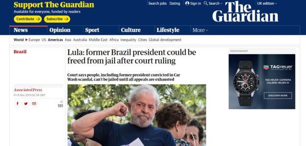 Libertação de Lula repercute na imprensa internacional
