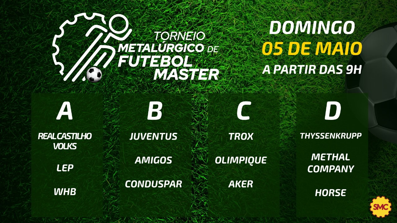 NESTE DOMINGO (5\05) TEM O TORNEIO DE FUTEBOL MASTER DO SMC NO METALCLUBE DE CAMPO