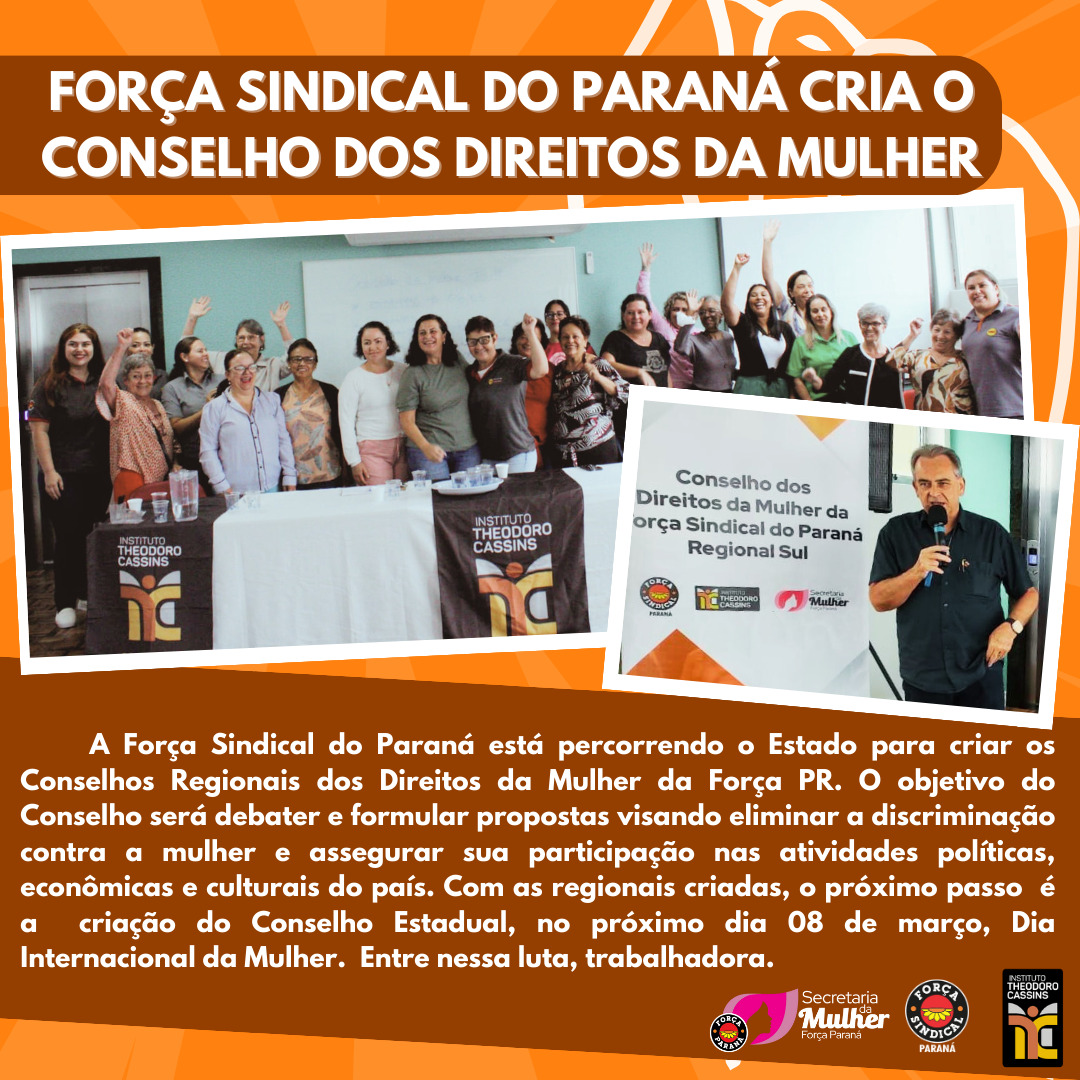 FORÇA PARANÁ CRIA CONSELHO DOS DIREITOS DA MULHER