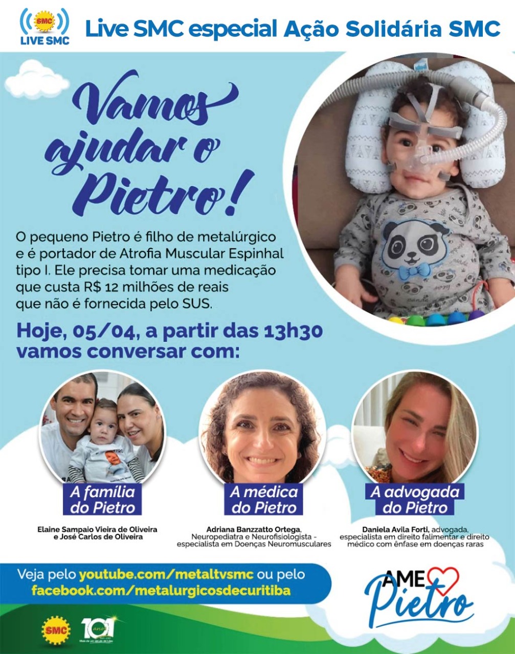 Live SMC especial Ação Solidária! Vamos ajudar o Pietro!
