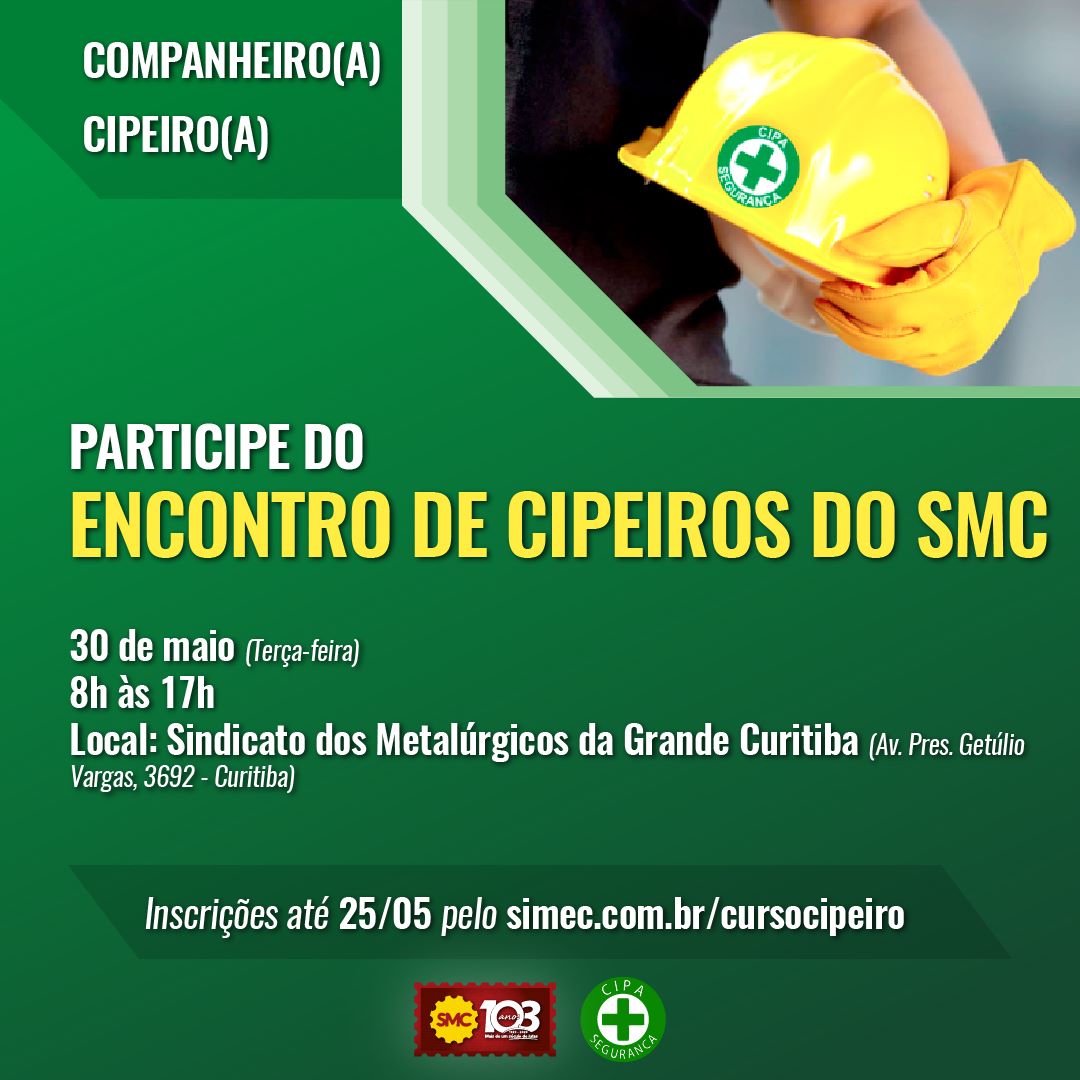 Cipeiro e cipeira: Dia 30 de maio participe do Encontro de Cipeiros do SMC!