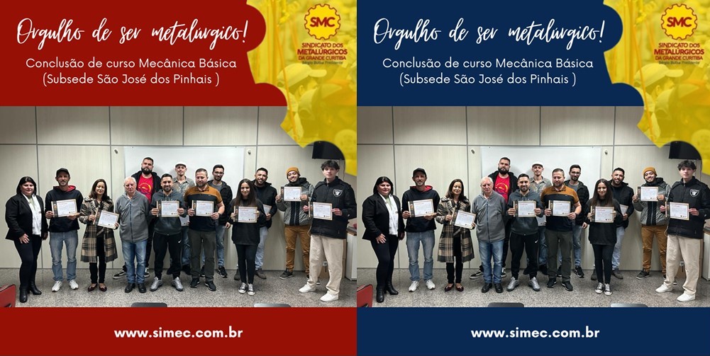 QUALIFICAÇÃO! ALUNOS DE MECÂNICA BÁSICA RECEBEM CERTIFICADO DE CONCLUSÃO DO CURSO (TURMA DE SÃO JOSÉ DOS PINHAIS)