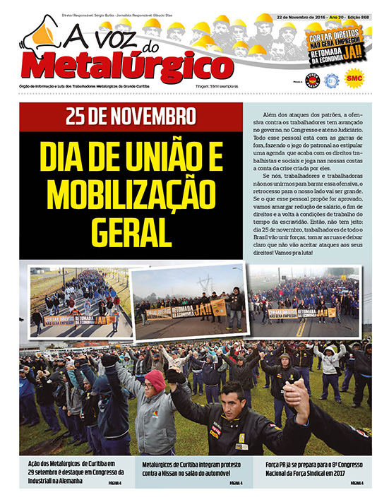 Confira a nova edição do jornal dos Metalúgicos da Grande Curitiba