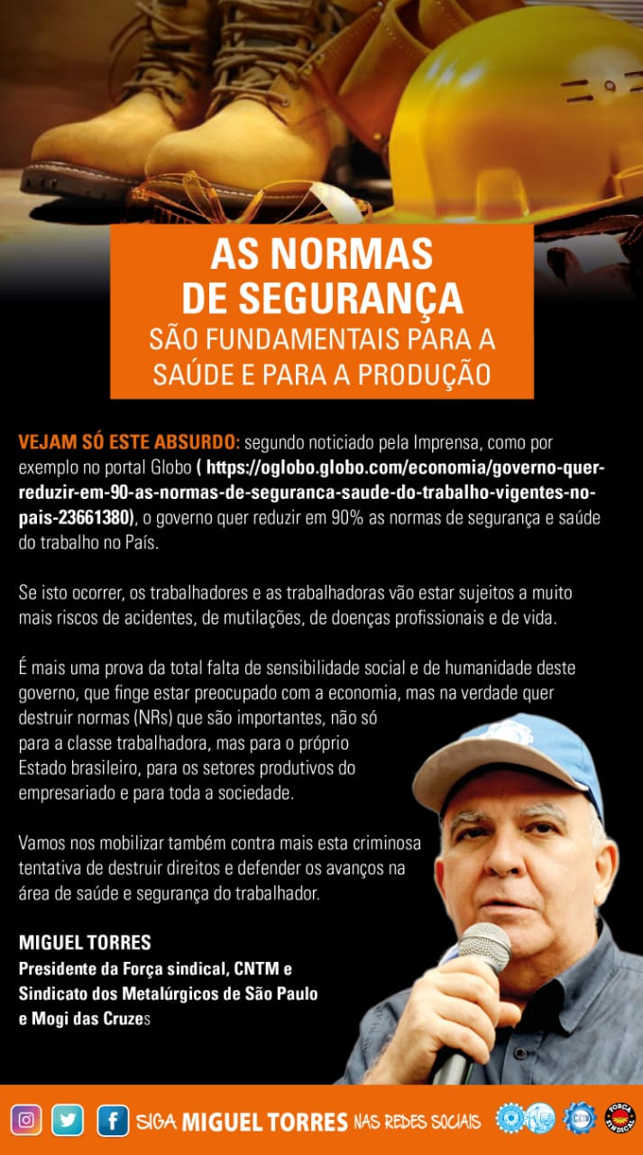 As normas de segurança são fundamentais para a saúde e para a produção