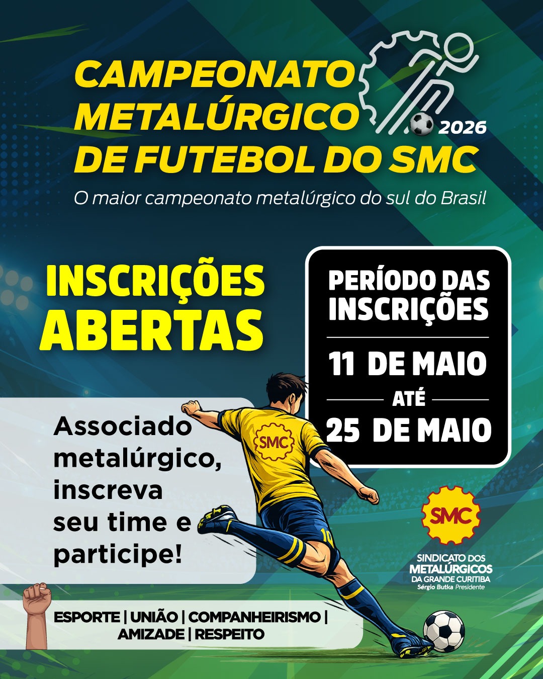  CAMPEONATO METALÚRGICO DE FUTEBOL 7 DO SMC! INSCRIÇÕES ABERTAS! PARTICIPA, ASSOCIADO