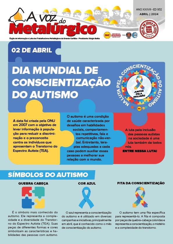 02 DE ABRIL - DIA MUNDIAL DE CONSCIENTIZAÇÃO DO AUTISMO