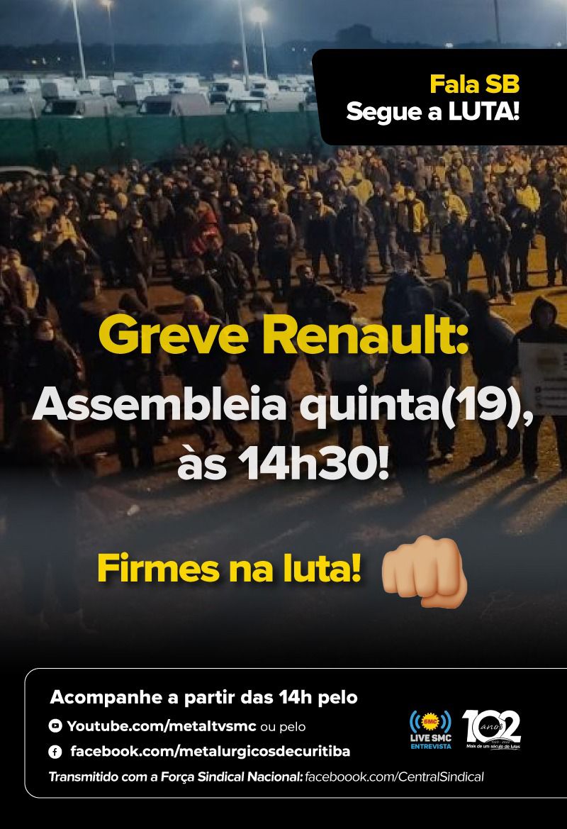 Live SMC: Sérgio Butka fala sobre próximos passos da mobilização na Renault