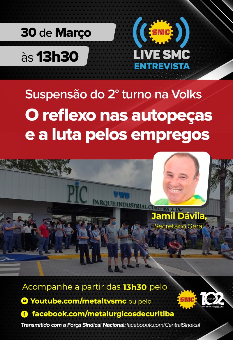 Live SMC: Suspensão do 2° turno na Volks, o reflexo nas autopeças e a luta pelos empregos