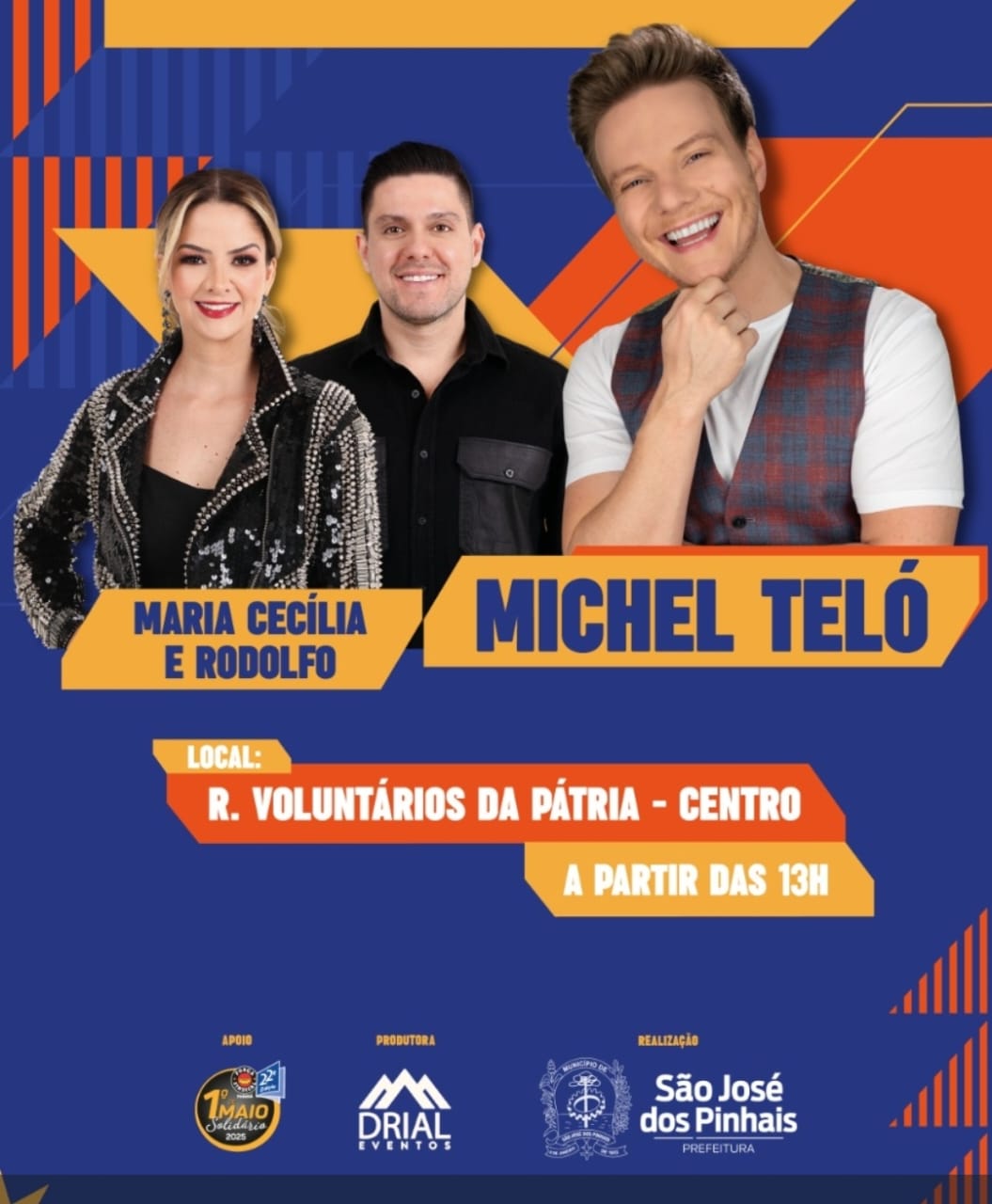 PROGRAMAÇÃO DO 1º DE MAIO SOLIDÁRIO EM SÃO JOSÉ DOS PINHAIS