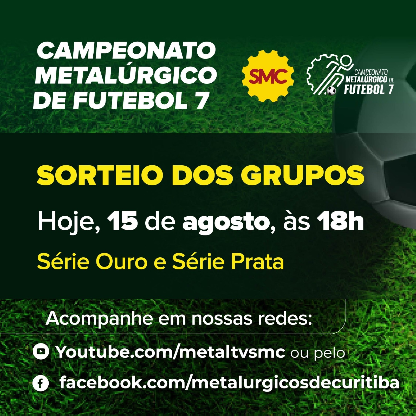 Futebol 7: Nesta terça(15), às 18h, tem sorteio dos grupos do Campeonato Metalúrgico 