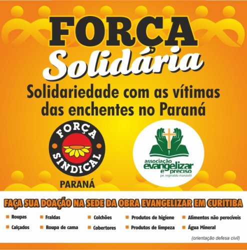 Força Solidária confirma parceria com Associação Evangelizar é Preciso