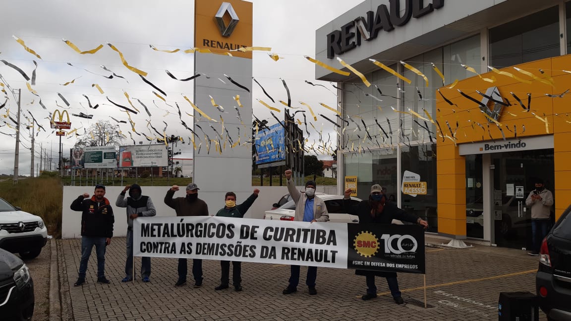 CENTRAIS SINDICAIS PROTESTAM NAS CONCESSIONÁRIAS DA RENAULT NESTA QUINTA-FEIRA (30) CONTRA AS DEMISSÕES NA MONTADORA DO PARANÁ