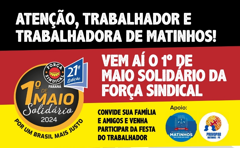 1º Maio Solidário de Matinhos: Saiba como concorrer aos prêmios!