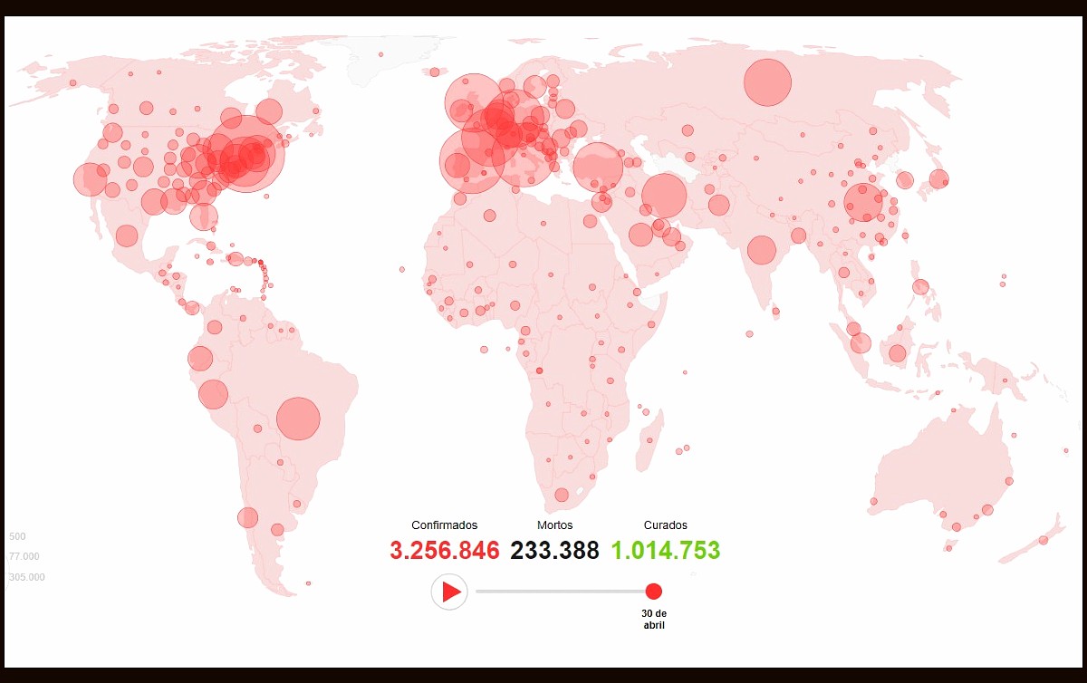 Com 428 novos óbitos em 24 horas, Brasil já passa de 6 mil mortes pelo coronavírus