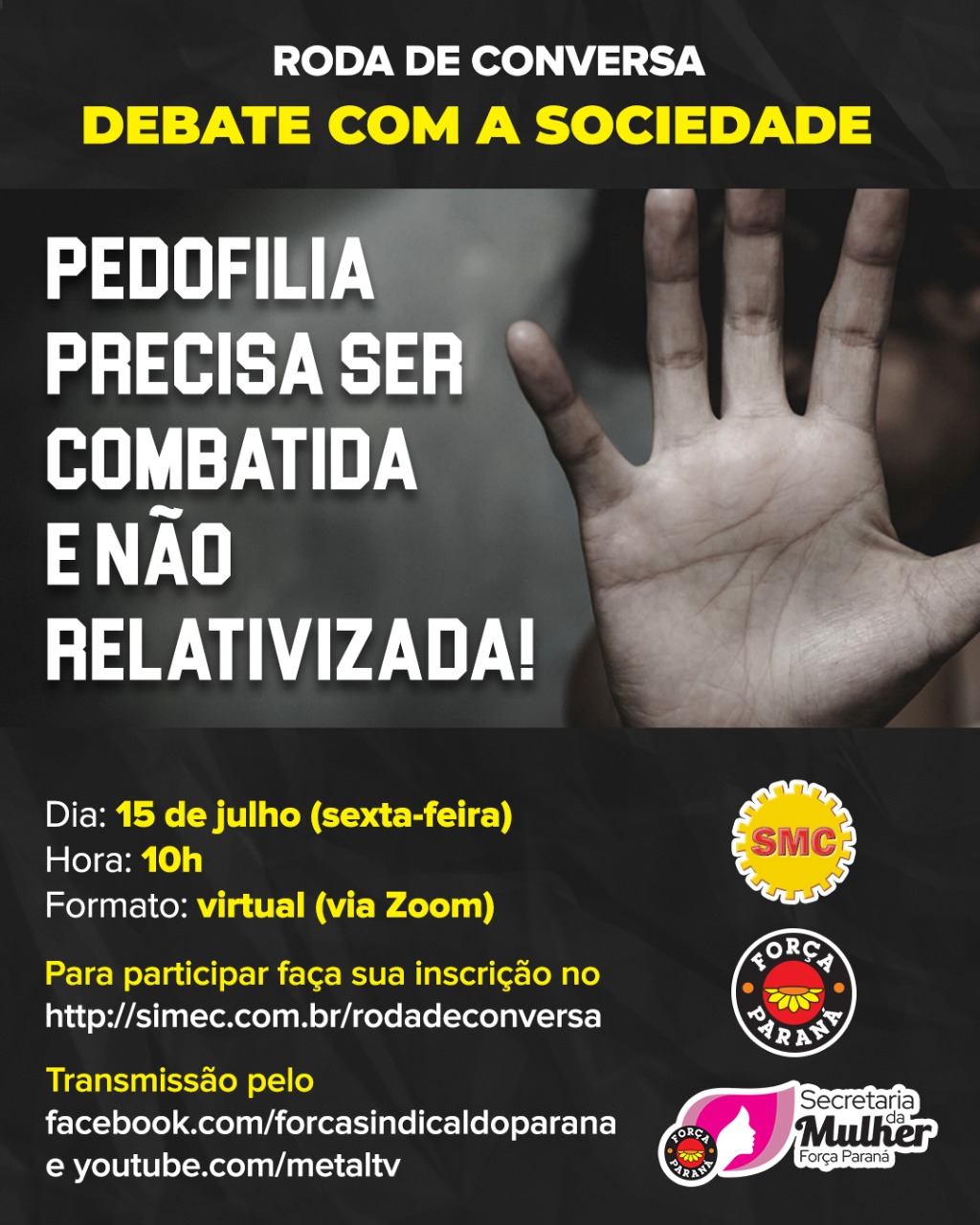 Dia 15 de julho tem Roda de Conversa 